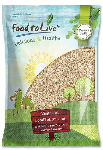 Food to Live Italian White Whole Grain Sorghum, 10 Pounds – Premium White Groats. Raw Milo Seeds. Vegan, Bulk Broom-corn. Durra is Great for Making Flour and Popped Jowar Dhani