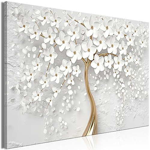murando - Acrylglasbild Baum Blumen weiß, Schlafzimmer, Wohnzimmer, modern | Hochwertige Leinwand, sofort aufhängbar, ideal fürs Wohn- oder Schlafzimmer, wasserfest und lichtecht, langlebig, stilvoll