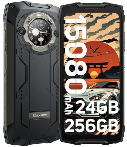 Rugged Smartphone Blackview BV9300Pro con Secondario Schermo, 24GB+256GB(2TB TF), 15080mAh/33W, Helio G99, 6.7'' FHD+/120Hz, 64MP+32MP, Android 13, NFC, Fingerprint, Face ID, Torcia Elettrica da 100LM