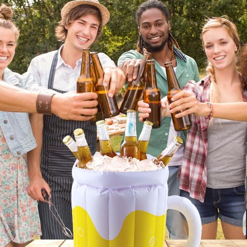 FePen Aufblasbarer Biereimer für Sommerpartys, Pool Getränkehalter, Schwimmender Getränkehalter für Partys