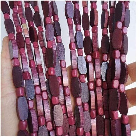 PHLEPS Wood Beaded Curtain Natural Hanging Beads Blind Fly Curtain Screen Panel For Room Window Hallway Entrance Decor Bead String Door Curtain (Color : Reddish brown, Size : 85x185cm)