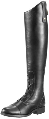 WEHAM Noir,39,Bottes d'équitation rétro à lacets en cuir PU pour hommes et femmes, bottes de chevalier longues d'équitation en plein air pour débutants