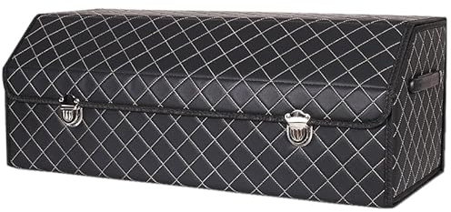 FSTTGG Auto Kofferraumtaschen für MG ZS 2017-2022, Autotasche Hohe Kapazität Kofferraum-Organizer Innenausstattung,B White-3 75 * 32 * 30