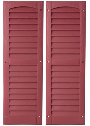 Outdoor Hardware Supply, 2 Pack, Louvered Shed Shutter or Playhouse Shutter Maroon 9 X 27