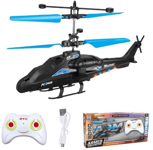RC-Hubschrauber für Jungen, Drohne mit LED-Licht für Kinder Spielzeug ab 6 7 8 9 10+ Jahre, Infrarot-Induktionsroboter Mini Hubschrauber, Start mit Einer Taste, Fliegende Spielzeuge Jungen und Mädchen