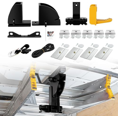 Van Interior Ladder Storage System Utilizes Overhead and Interior Sidewall Space,Alloy Steel Material, Includes System and Mounting Kit; Ladder Rack for Van, Trailers,or Truck Caps
