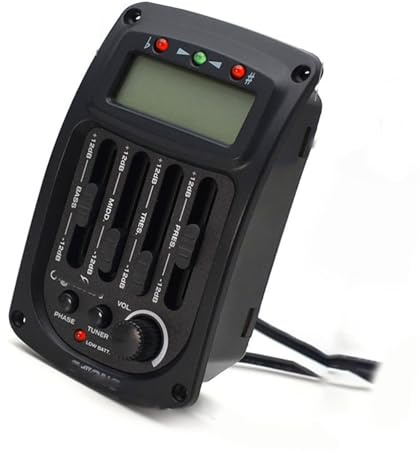 Akustikgitarren-Vorverstärker Piezo-Tonabnehmer 4-Band-EQ LCD-Tuner Schwarz Professioneller Akustik Tonabnehmer
