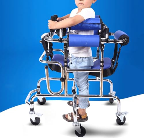 Tragbarer Stehgeh-Ständer, Gehhilfe, Stehgestell mit Sitz, Rad, Rehabilitationsgerät, zusammenklappbar, höhenverstellbar, für Behinderte der unteren Gliedmaßen