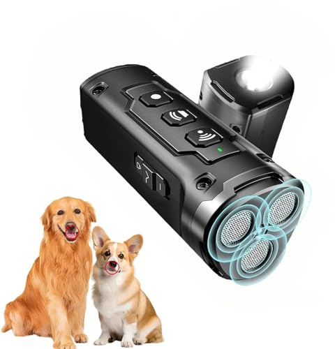 Qosigote Hundetrainer, Dog Trainer, Anti Bell Gerät Hunde Mit Led, Ruhemeister Hund, 6-In-1 Anti-Bell-Gerät Mit 3 Schallwellen, Schonendes Ultraschall - Training, Ruhiges Zuhaus (B)