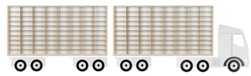 ART TWIST HOME ArtTwist 2X Modellauto Vitrine | Hot Wheels Aufbewahrung zu 160 Fächen | Sammlervitrine Hängend 78,5cm x 40cm x 4cm | Setzkasten Holz für Wanddeko und Organisation (LKW 003BP)