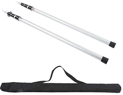 Adjustable Camping Tent Sticks, 95-235 Cm Telescopic Awning Rods with Doubleweek, Robust Aluminum Alloy for Motorhomes, Backpack Packing, Hiking