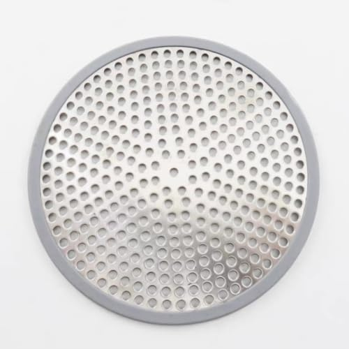 Shower Drain Cover Replacement Hair Catcher, Stainless Plughole Cover,120mm | Anti-Slip Silicone Edge, Reusable Drain Protector, Bath Plug Hair Catcher, Prevents Clogging, For Bathroom Kitchen Floor