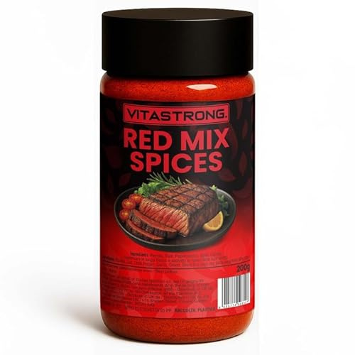 VITASTRONG Red Mix Spices (200g) | Mix Spezie Peperoncino & Paprika | Esaltatore di Sapore Intenso | Naturale, Senza Additivi | Perfetto per Carne, Uova, Verdure, Grigliate