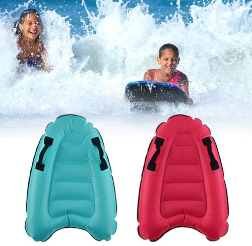 Emiif Aufblasbares Surfbrett für Kinder, zum Schwimmen und Wasserspielen, 72 x 52 x 15 cm, leicht, mit seitlichen Griffen, kompatibel mit Pool und Strand