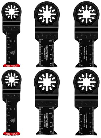 6Pcs High Carbon Steel Half-Round Saw Blades, Bimetal Cutting Blades for Wood Plastic Drywall, Compatible with Dewalt Makita Dremel Fein