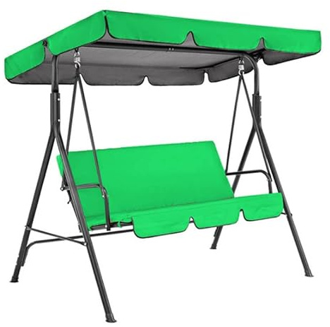 Replacement Canopy for 2 & 3 Seater Swing Chair Outdoor Patio Swing Seat Cover Green Garden Canopy (Size: 195x125x15cm) - Ideal for Porch & Garden Use