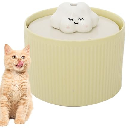 Fuente de Agua para Gatos de cerámica – Fuente automática para Animales domésticos de 1,2 l, dispensador de Agua silencioso para Perros de Larga duración | Fuente Multiusos para Animales domésticos