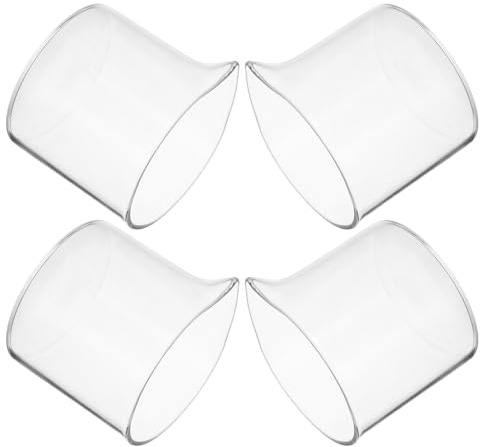 SUPVOX Lot de 4 Petits Pots à Lait en Verre Transparent Épais 110 Ml, Pichet à Sirop et Café, Orifice Verseur Pratique, pour Restaurant, Café et Usage Domestique