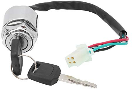 Drfeify Interruttore di Accensione con Chiave, Set di Blocchi di Accensione per Moto in Ferro Resistente e ABS con 2 Chiavi per Bici Elettriche e ATV