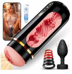 Sex Spielzeug Set für die Männer APP Masturbator Masturbieren für Männer Fleshlight Vibratorensets 10 Vibrationsmodi Saugmodi, inklusive Analplug und Penisringen Paare Frau Penis Eichel Penispumpe