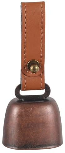 Luxshiny Campanello Anti-smarrimento per Animali in Metallo Cinturino in Pelle Vintage, Campanelli per Bestiame e Cani da Campeggio, Suono Forte per Escursioni All’aperto e Protezione