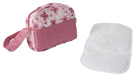Bayer Chic 2000 - Bolso Cambiador para muñecas, Bolsa de pañales para muñecas, Accesorios para muñecas, Bolso de muñecas, Flores Rosas