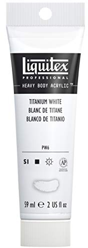 Liquitex 1045432 Professional Heavy Body Acrylfarbe in Künstlerqualität mit ausgezeichneter Lichtechtheit in buttriger Konsistenz, 59ml Tube - Titanweiß