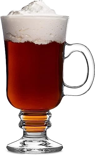 Utopia Irish Coffee Glasses 8oz / 230ml - Case of 12 - Classic Coffee Glasses | Heavy-duty professional glassware provides a traditional presentation for specialty hot drinks and layered lattes.