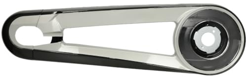 HESLING Vollkettenschützer Agudo Ø 18 cm, Gesamtlänge: 628 mm, Swing-A-Just-Technik ermöglicht einen variablen Befestigungspunkt von 450-470 mm (ab Tretlagermitte), inkl. Befestigungen (ohne Schrauben), schwarz/silber/orange, bis 38 Zä