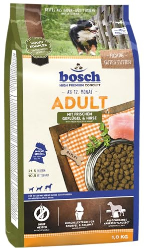 bosch HPC Adult mit frischem Geflügel & Hirse | Hundetrockenfutter für ausgewachsene Hunde aller Rassen | 1 x 3 kg