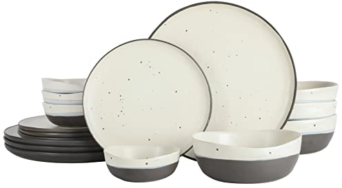 Gibson Elite, set di stoviglie Elite Rhinebeck da 16 pezzi con due tipi di piatti fondi e ciotole