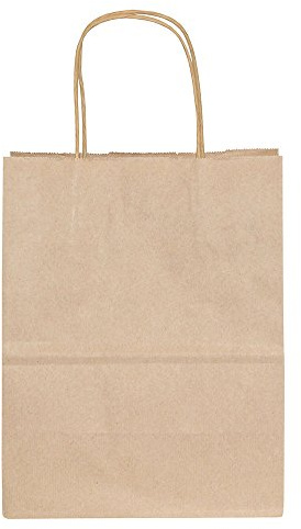 Premier Retail Colors on Kraft Shopper Bags - Oatmeal - 100 Count 8.25x4.75x10.5 inch