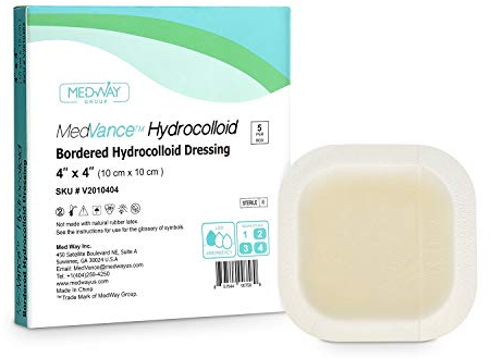 MedVanceTM Hidrocoloide: apósito adhesivo hidrocoloide confinado, 10 cm x 10 cm, caja de 5 apósitos
