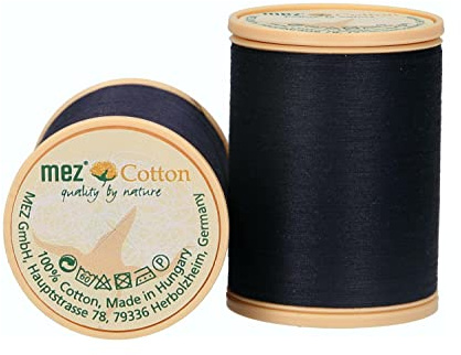 MEZ Cotton Stärke 50 4667050-09241 dunkelblau Nähgarn, 100 % Baumwolle, 1000m