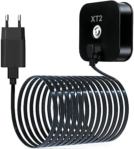 Basesailor Für Blink XT XT2 Micro USB Ladekabel 3 Meter mit Ladegerät,90 Grad Rechtwinkliges Flachkabel Wasserdichtes Netzteil Wandadapter für Blink Indoor/Outdoor (3. Generation) Kameras