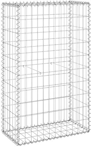 vidaXL Muro de Gaviones con Cubiertas Pared Jardinera Cesta Piedras Jaula Arriate Elevado Contención Jardín Patio Acero Galvanizado 60x30x100 cm