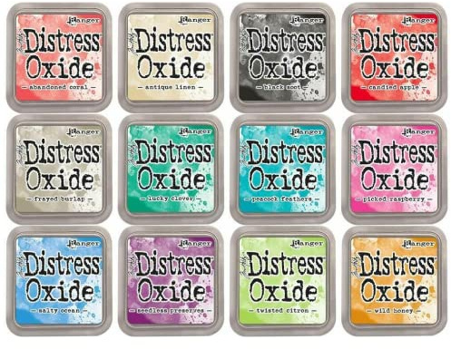 Craftelier Tim Holtz Distress Oxide Inks Kit #2 – 12 Pigmenttinten Set – Flasche – Braun, Rost