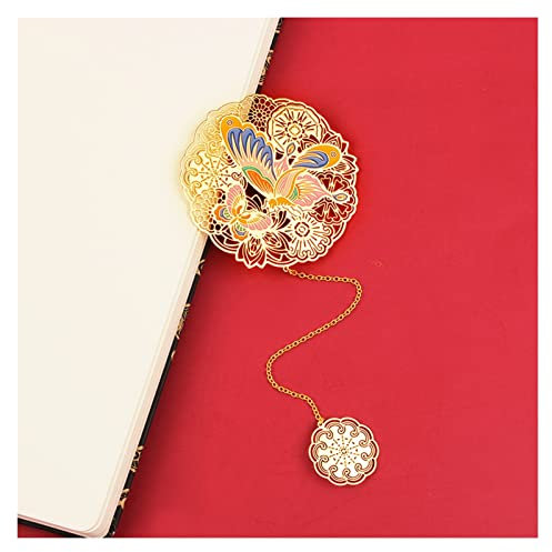 caihuashopping Lesezeichen Metall Lesezeichen mit Kette Golden Hollow Lesezeichen for Buchliebhaber Schriftsteller Leser Kinder Teenager Männer Frauen Erwachsene Buch Markierungen