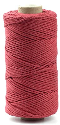 PandaHall 100 yardas de algodón para panaderos, cordel de 1,5 ~ 2 mm, cuerda roja de caramelo, cuerda de jardín, cordeles para manualidades, manualidades, cocina, hornear, carniceros