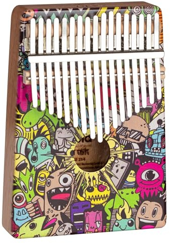 Sela Art Series Kalimba 17 Little Monster - Klavier-Instrument mit 17 Metallzungen - hochwertiges Mahagoni-Instrument für Anfänger & Fortgeschrittene - exotische Klänge in C-Dur