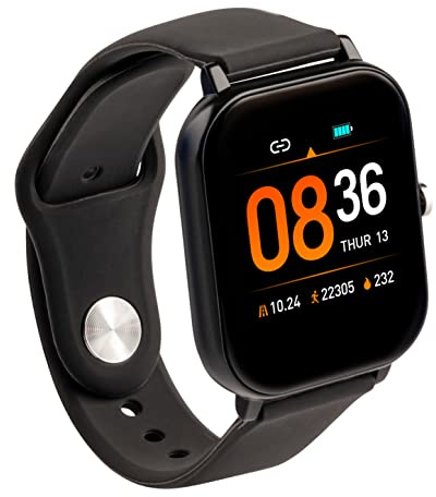 257 TWENTYFIVESEVEN - SW300 Smartwatch Fitness Tracker, Cardiofrequenzimentro, Conteggio Calorie-Passi-Pressione, Monitoraggio Sonno, Bluetooth, iOs e Android, Resistente all'acqua IP65, 150mah, Nero