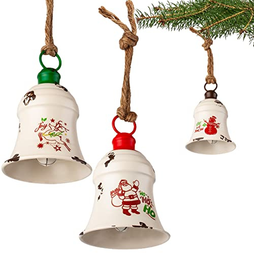 alles-meine.de GmbH 3 Stück große - Metall Glocken/Klingeln - 15 cm - wetterfest - Winter & Weihnachten - zum Aufhängen & Hintellen - Deko - Glöckchen Klocken Jingle Bells Gl..