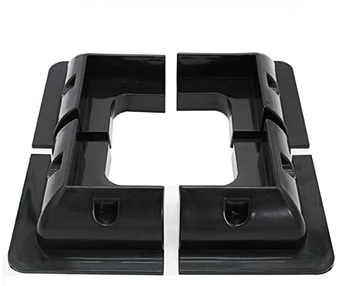Solarpanel-Halterungen, 4-6teilige ABS-Kunststoff Befestigungswinkel Ecke Halterung, Bohrerfreie Eckwinkel Haltespoiler Montageset für Dach Wohnmobil Boot (Schwarz-4 Stück)