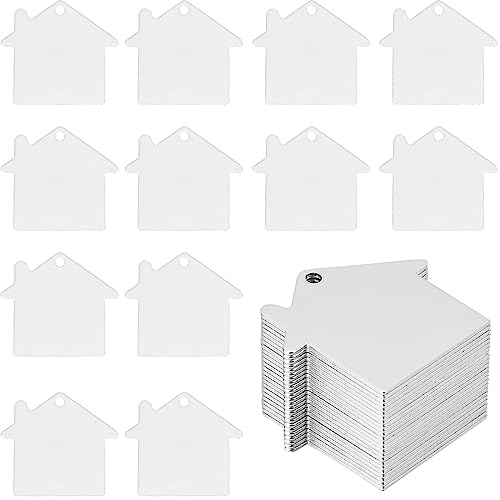 SUNNYCLUE 1 Box 25 Stück Stempel Charms Hunde Und Katzenhalsband Charms Stanzrohlinge Aluminium Tags Hausbau Charm Gravur Metall Haustier Charm Blanko Tag Für Die Schmuckherstellung Charm Halskette S