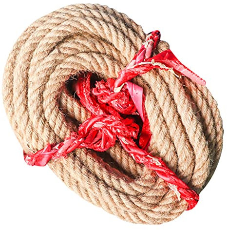 En tjock rep för att stå på vår sida Tjockt Jute Hamperep Tjockt rep Naturligt Jute Rep 20MM Heavy Duty tvinnat hamparep for hantverk Nautiskt for hängmattor, pirräcken, hantverk, landskapsarkitektur