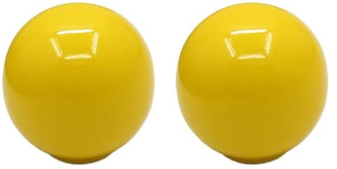 HDJNal Juego de 2 pomos de cerámica amarillos, pomos para puerta de armario de cocina, tiradores vintage con forma de bola redonda para muebles, manijas de cajones, estilo vintage Shabby Chic (33 mm