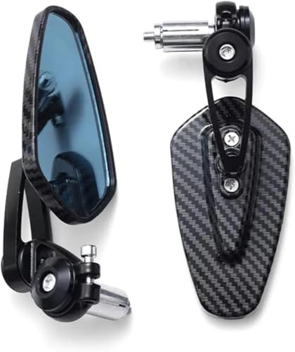 shengyi Accessori Moto Specchietto retrovisore for, modello in fibra di carbonio, specchio for manubrio, specchietto retrovisore invertito modificato, accessori for moto Specchietti Moto(Black)