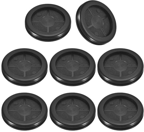 sourcing map 8Pcs Rubber Grommets 1-5/8 (40mm) Drill Hole, 1-1/4 (32mm) ID Double Sided Hole Plugs Ring Gasket for Firewall Cable Wire Protecting, Black