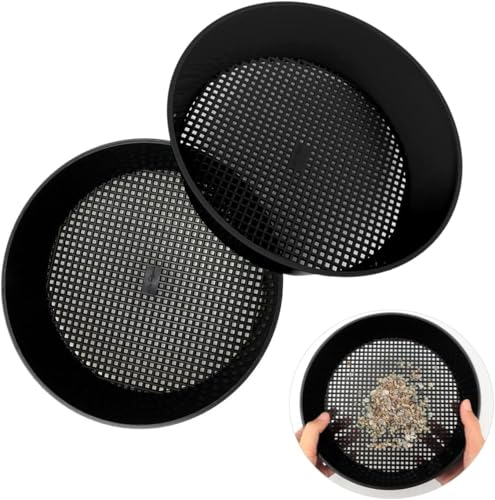 Gartensieb,Bodensieb TAIZER 2 Stück Sieb Garten Sandsieb Kunststoff Garten Stein Sand Boden Erde Sämling Mesh Sieb Boden Sieb Gartenarbeit Gartengeräte Garten Pflanzen Sämling Sandsteinfilter Werkzeug