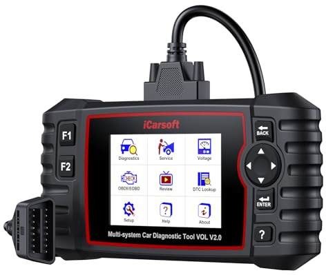 iCarsoft VOL V2.0 OBD2 Scanner for Volvo/SAAB, Auto in-Depth Full Systems Scan OBD2 Diagnostic Tool, 118 Graph Data/Battery Test/Reset, ABS SRS Engine Transmission Code Reader